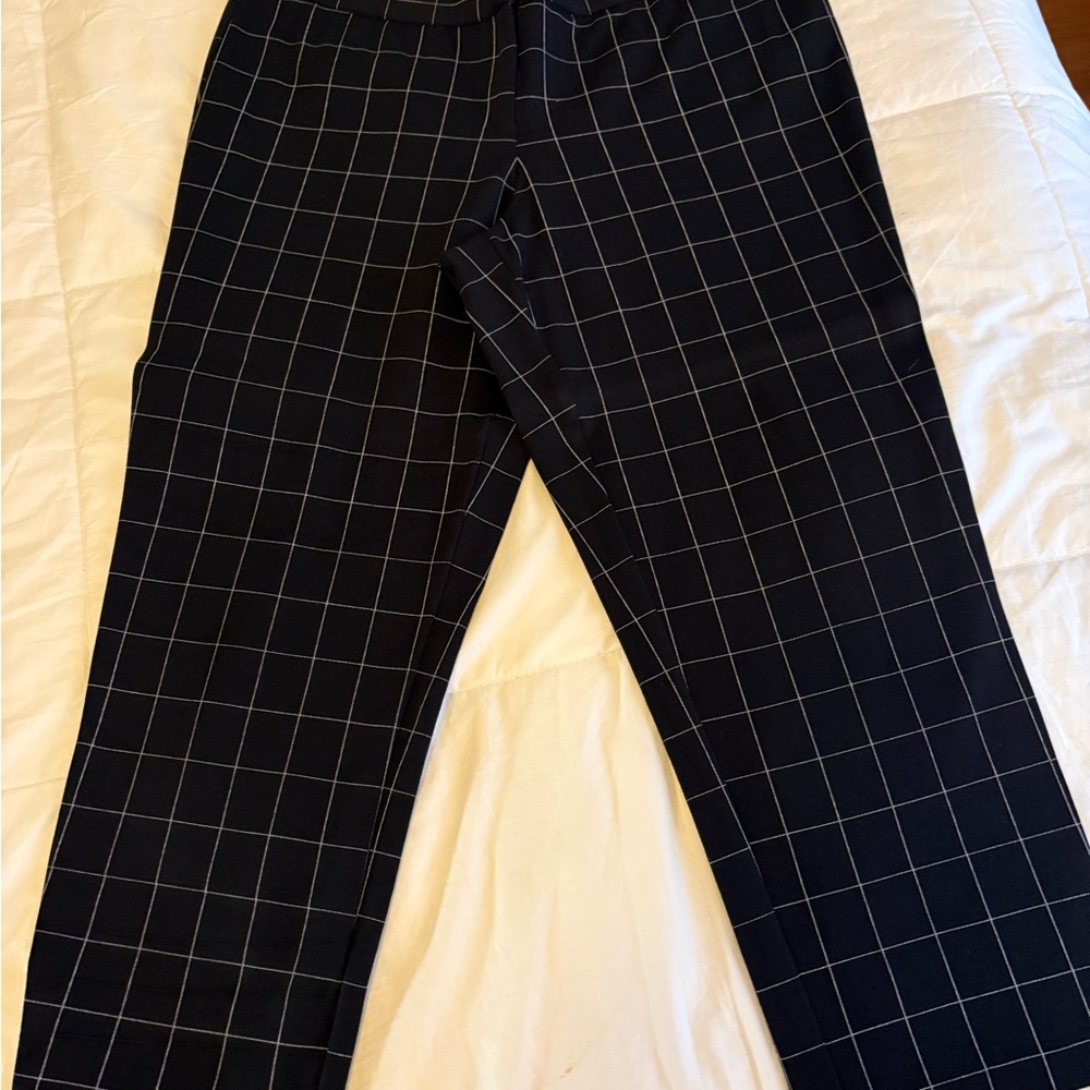 Women’s Black Checkered Ankle Pants